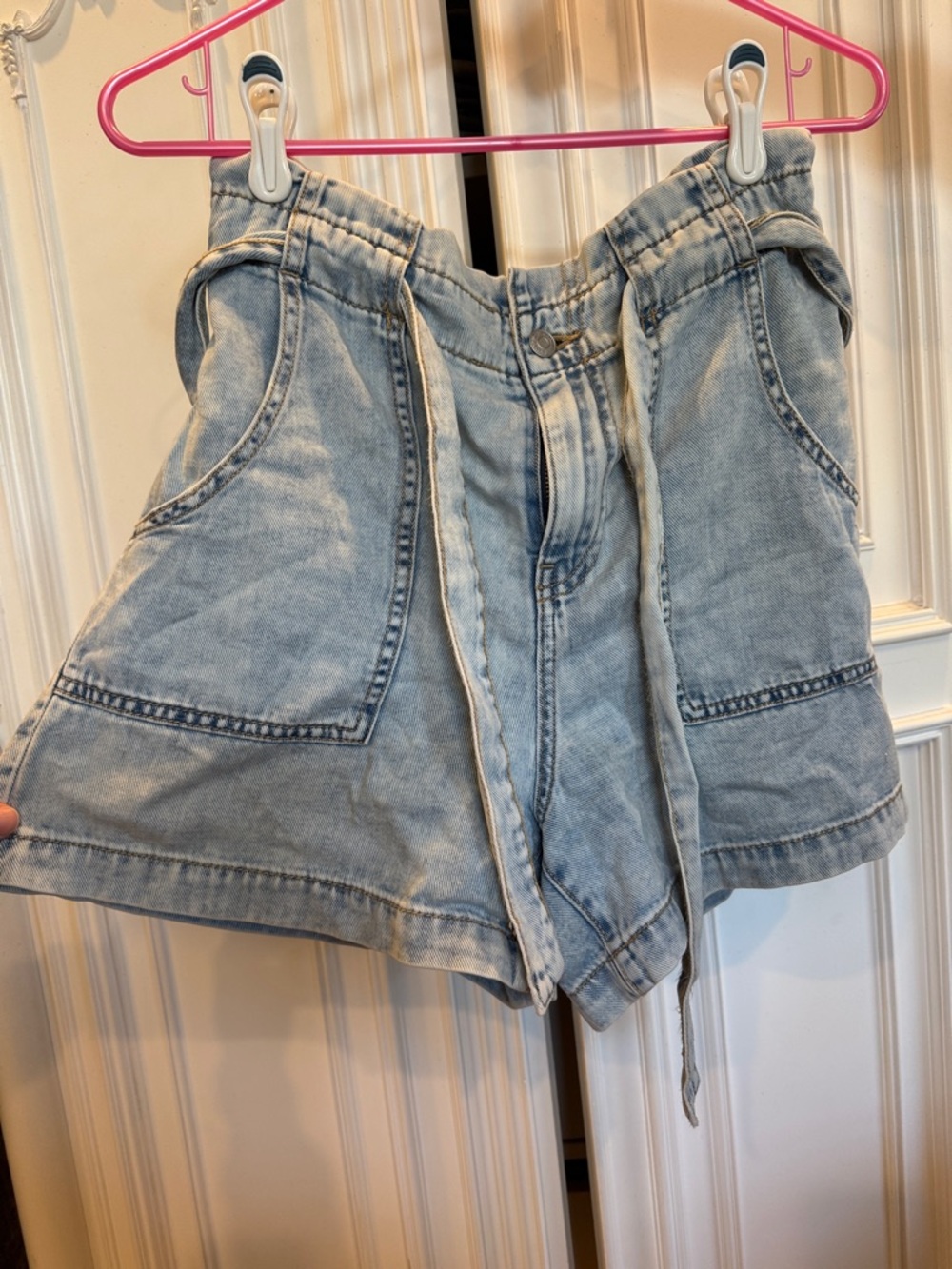 Banana Republic Light Blue Denim Paperbag Shorts
